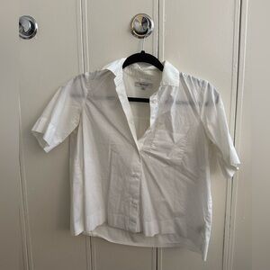 Madewell Cream Short Sleeve Blouse